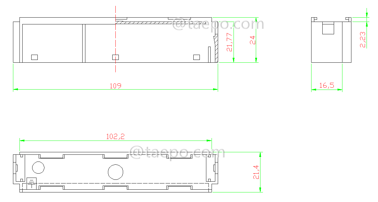 drawing for 10 pairs module label holder for LSA back mount frame