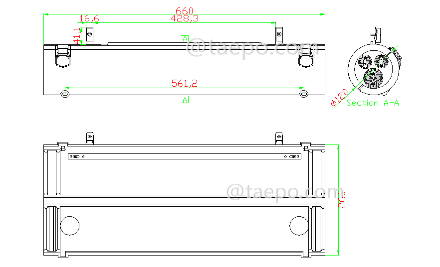 Drawing for 600 pair Copper aerial closure