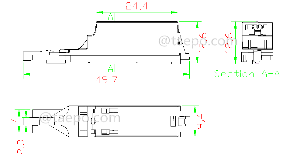 Drawing for 1 pair MDF protector for LSA module