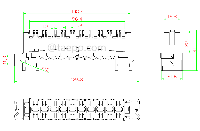 drawing for 10 pairs LSA profile highband disconnection module