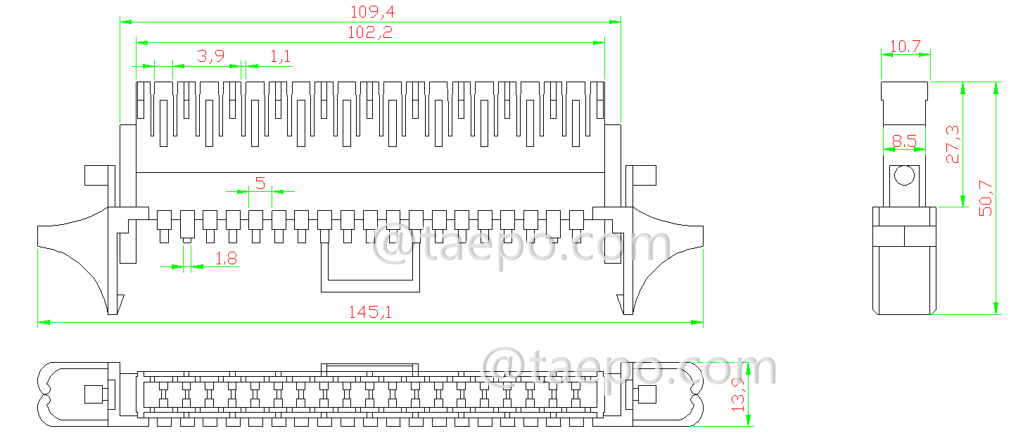 Drawing for 10 pairs STG disconnection module