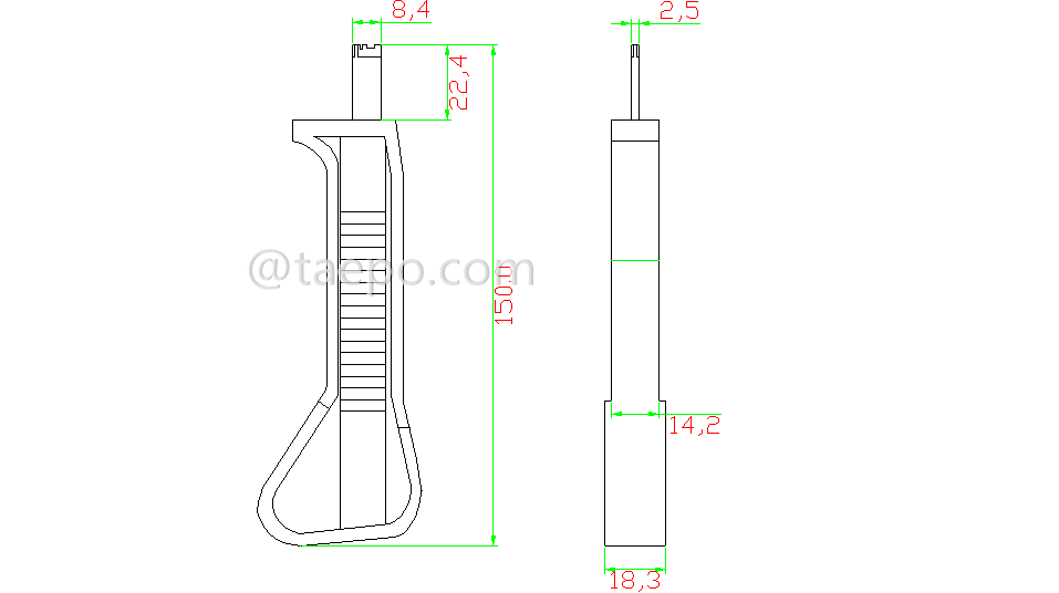 Drawing for Punch down tool for splicing module