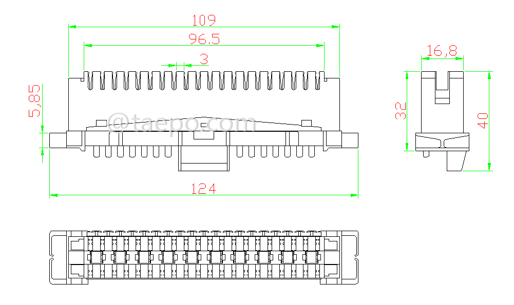 drawing for 10 pairs LSA connection module 