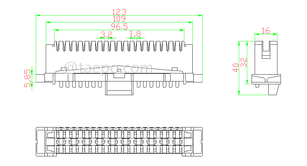drawing for 10 pairs LSA disconnection module