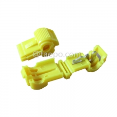 953 self-stripping electrical tap connectors, 1-wire, AWG14-12 conductor, single pin, yellow