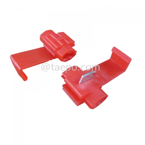 905 run & tap connector, 2-wire, AWG22-18 conductor, single pin, red