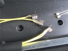 Copper aerial closure, horizontal type, mechanical sealing, max 600 pairs, ø120x660mm, 3 inlets and 3 outlets