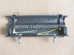 Copper aerial closure, horizontal type, mechanical sealing, max 50 pairs, ø64x348mm, 2 inlets and 2 outlets