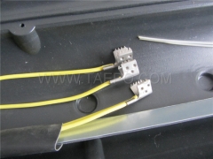 Copper aerial closure, horizontal type, mechanical sealing, max 400 pairs, ø90x560mm, 3 inlets and 3 outlets