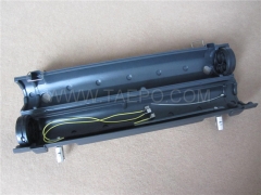 Copper aerial closure, horizontal type, mechanical sealing, max 400 pairs, ø90x560mm, 3 inlets and 3 outlets