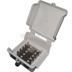 Outdoor 50 pairs distribution point box for LSA module, 195x191x81mm, key locking, plastic housing, with back mount frame, without LSA module