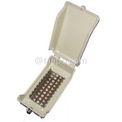 Outdoor 100 pairs distribution point box for LSA module, 350x188x111mm, key locking, plastic housing, with back mount frame, without LSA module