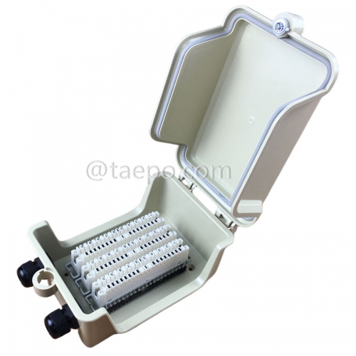 Outdoor 30 pairs distribution point box for LSA module, 216x134x82mm, key locking, plastic housing, with back mount frame, without LSA module