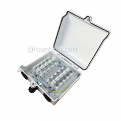 Outdoor 10 pairs distribution point box for STB module, 200x185x70mm, scew snap locking, plastic housing, with STB module without protection