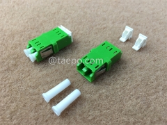 Singlemode duplex reduced flange shielded LC APC Fiber optic adapter with shutter from China Manufacturer TAEPO for Sale