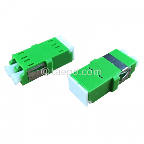 Singlemode duplex reduced flange shielded LC APC Fiber optic adapter with shutter from China Manufacturer TAEPO for Sale