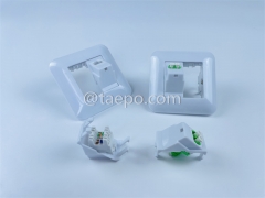 Hybrid outlet LC/APC duplex + 1-port keystone jack CAT6 UTP 8P8C