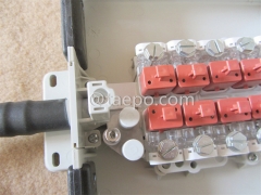 Outdoor 10 pairs terminal box for STUB module, 257x204x90mm, screw snap locking, plastic housing, with STUB module with over-voltage protection, cable length 4m