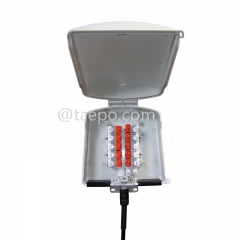 Outdoor 10 pairs terminal box for STUB module, 257x204x90mm, screw snap locking, plastic housing, with STUB module with over-voltage protection, cable length 4m