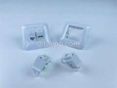 Hybrid outlet LC/APC duplex + 1-port keystone jack CAT6 UTP 8P8C
