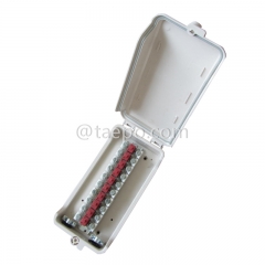 Outdoor 10 pairs distribution point box for STB module, 270x145x81mm, screw locking, plastic housing, with STB module with over-voltage protection