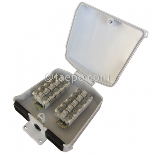 Outdoor 10 pairs terminal box for STB module, 257x204x90mm, screw snap locking, plastic housing, with STB module without protection