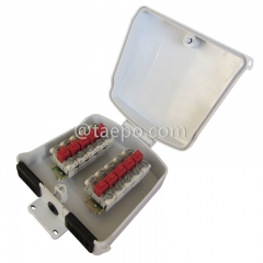 Outdoor 10 pairs terminal box for STB module, 257x204x90mm, screw snap locking, plastic housing, with STB module with over-voltage protection