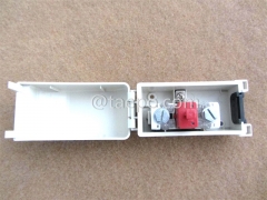 Outdoor 1 pair subscriber connector unit for STB module, 91x46x51mm, snap-on locking, plastic housing, with STB module with over-voltage protection