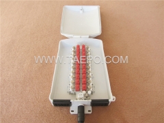 Outdoor 20 pairs terminal box for STUB module, 350x204x90mm, screw snap locking, plastic housing, with STUB module with over-voltage protection, cable length 4m