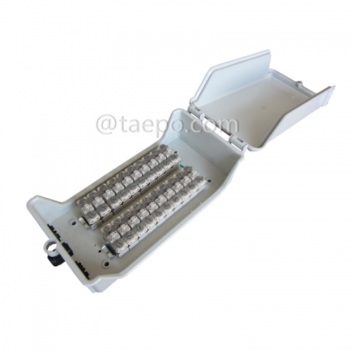 Outdoor 20 pairs distribution point box for STB module, 350x188x111mm, key locking, plastic housing, with STB module without protection