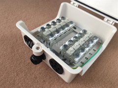Outdoor 10 pairs distribution point box for STB module, 195x191x81mm, key locking, plastic housing, with STB module without protection