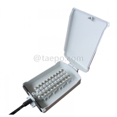 Outdoor 20 pairs terminal box for STUB module, 350x204x90mm, screw snap locking, plastic housing, with STUB module without protection, cable length 4m