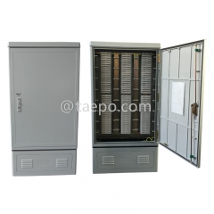 Outdoor 2400 pairs cross connection cabinet, SMC housing, with base, double-sided, for LSA module, 400pairs x 3 columns, 1450(H) x 750(W) x 540(D)mm, with 2400P back mount frame, cable clamp, cable rings, without LSA modules