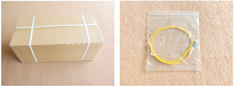 Packing Picture for Single mode simplex sm LC UPC to LC UPC Fiber optic pigtail