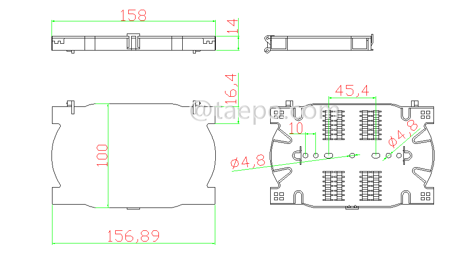 Schematic Diagrams for 24 fiber splice tray enclosure