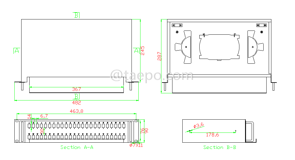 Drawing for Rack mounted ODF, 19