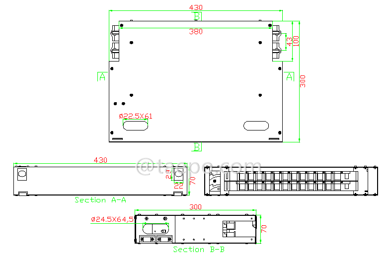 Drawing for Rack mounted ODF, 19