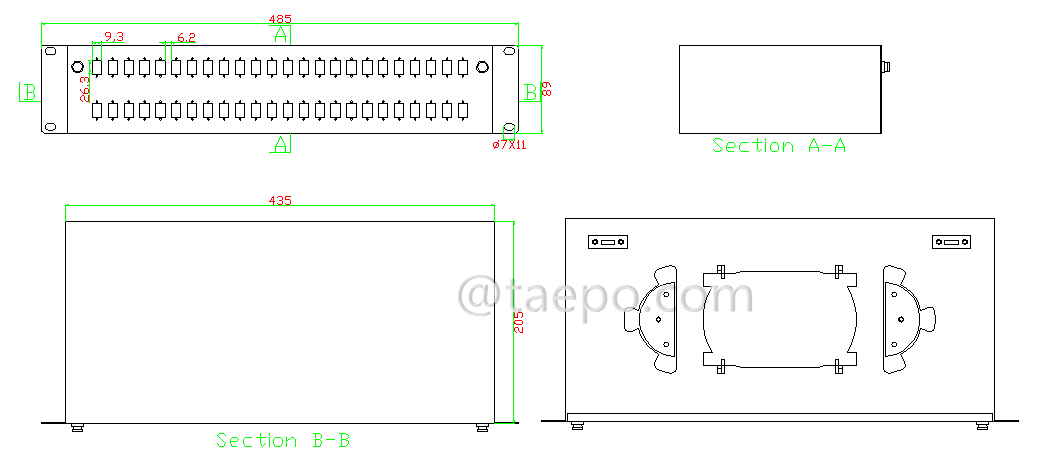 Drawing for Rack mounted ODF, 19