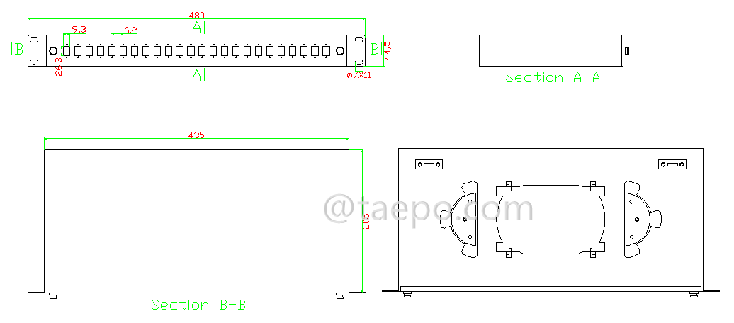 Drawing for Rack mounted ODF, 19