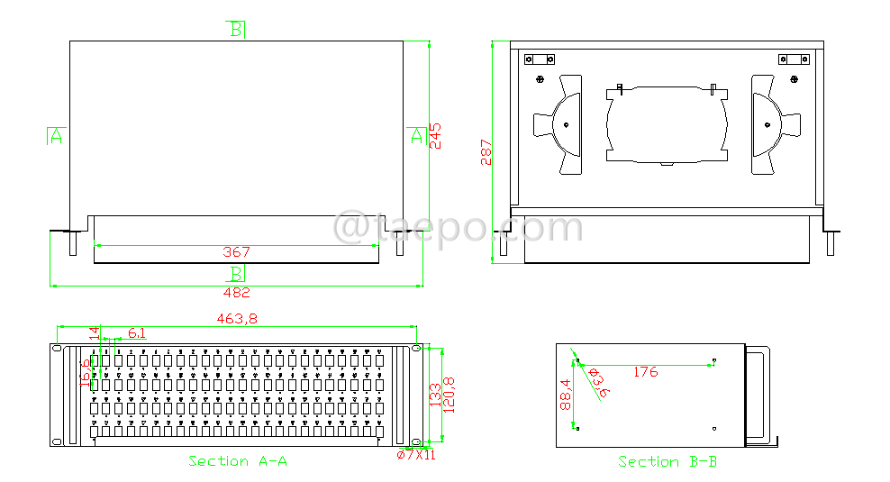 Drawing for Rack mounted ODF, 19
