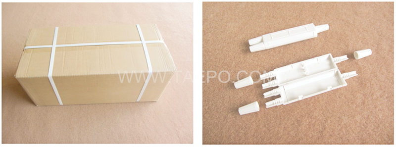 Packing pictures for Drop cable splice box, 102x21x13mm, 1 inlet 2 oulets
