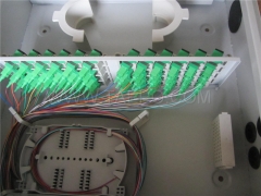 Fiber distribution box (FDB), outdoor, SC, 48 fibers, with replaceable patch panels, cold rolling steel housing with powder coating