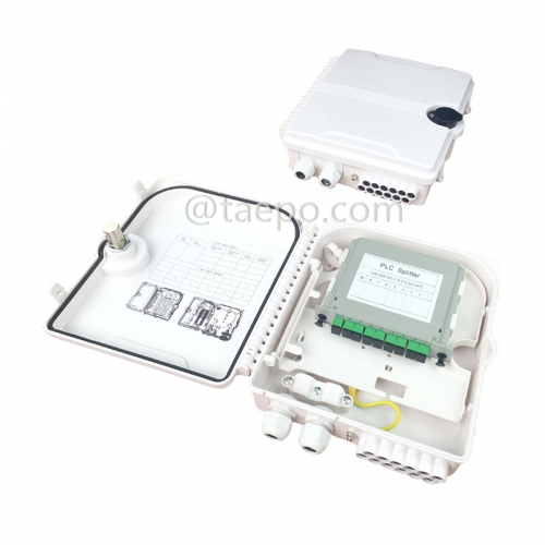 Fiber splitter box (FSB), outdoor, SC, 8 fibers, plastic housing