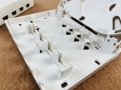 Fiber termination box (FTB), indoor, SC, 4 fibers, plastic housing, flip cover