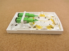 Fiber termination box (FTB), indoor, SC, 2 fibers, plastic housing
