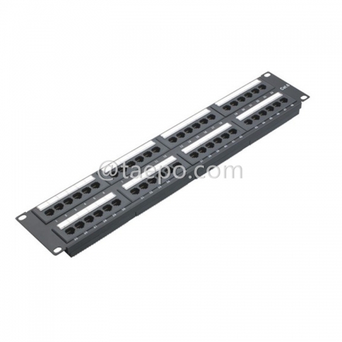 19" 2U 48 port UTP CAT5E RJ45 network patch panel
