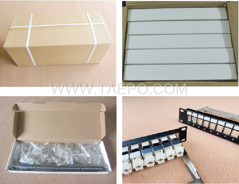 Packing Picture for 24 port CAT5E RJ45 STP shielded patch panel with cable manager