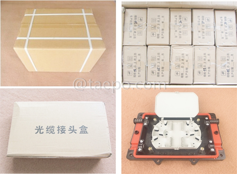 Packing pictures for Fiber optic splice closure (FOSC), horizontal type, mechanical sealing, 12 fibers, max 24 bunchy fibers