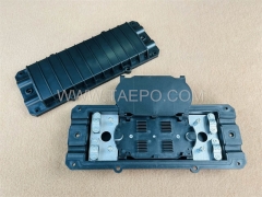 Fiber optic splice closure (FOSC), horizontal type, mechanical sealing, 12 fibers, max 24 bunchy fibers