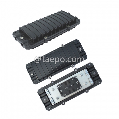 Fiber optic splice closure (FOSC), horizontal type, mechanical sealing, 12 fibers, max 24 bunchy fibers